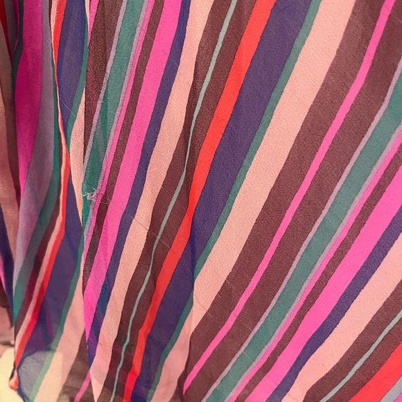 NWT Tibi Womens Multicolor 100% Silk Striped Skirt Size 4 - Picture 5 of 5